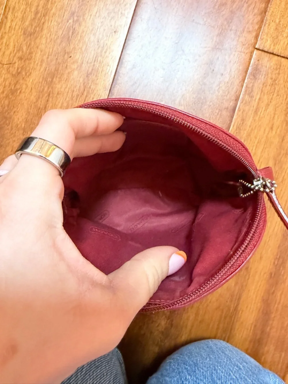 Coach Small Red Leather Tag Charm - Picture 6 of 7